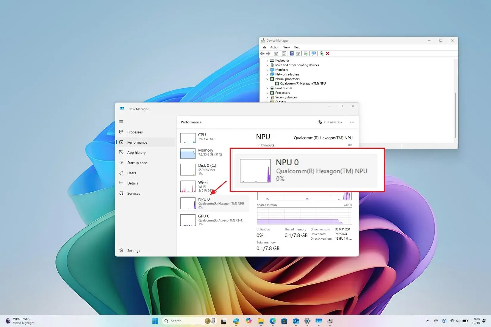 NPU y tareas de IA en Windows 11