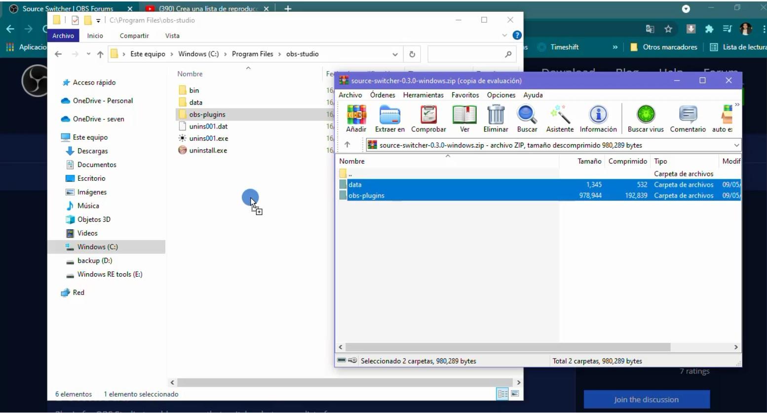 Descargar plugins para OBS