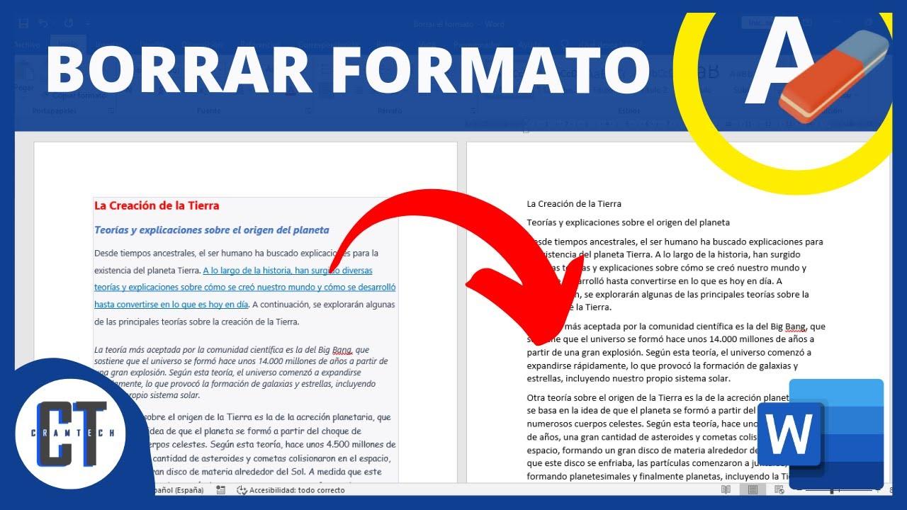 limpiar formato en Word