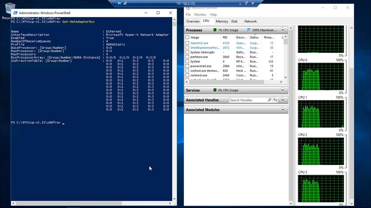 cómo usar ntttcp en windows