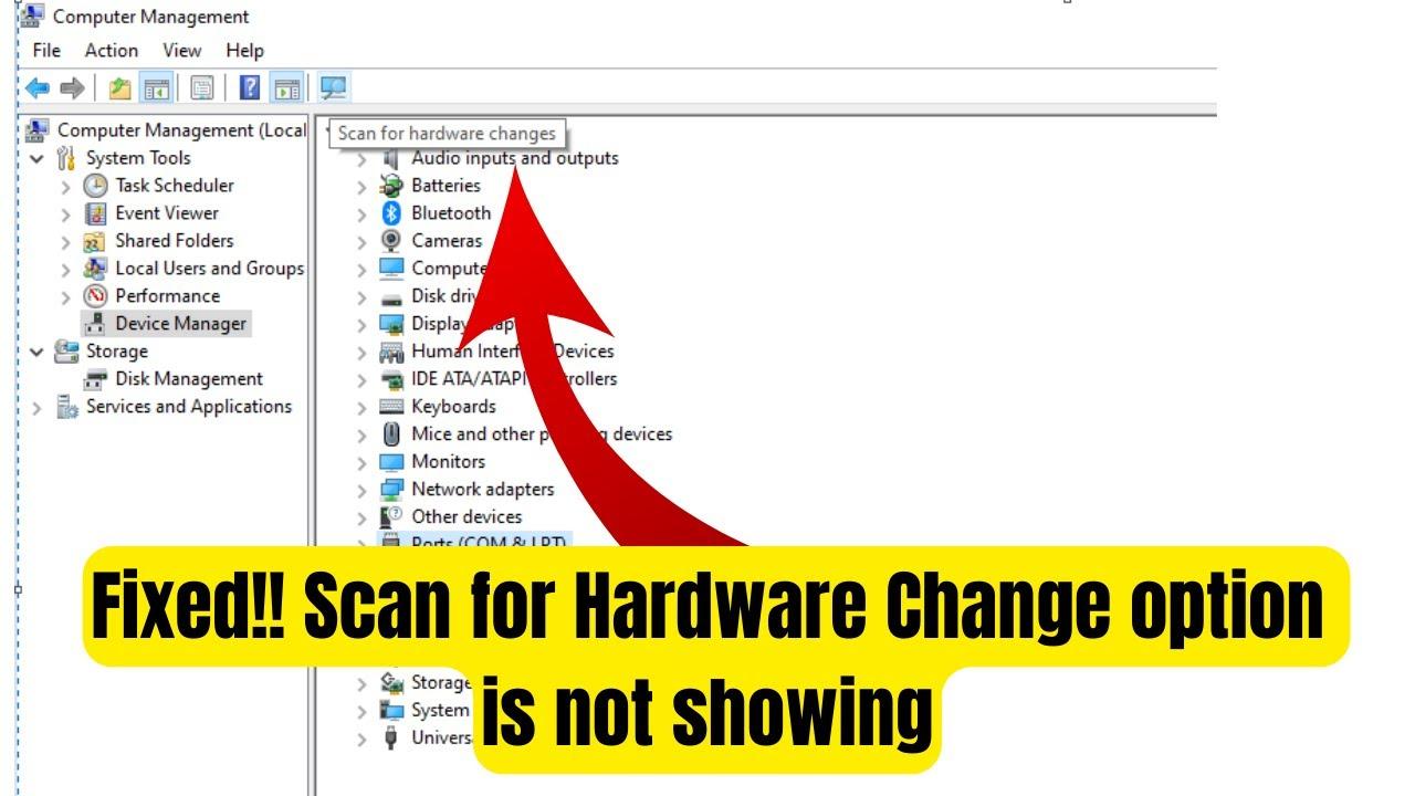cómo usar scan for hardware changes para detectar cambios de hardware