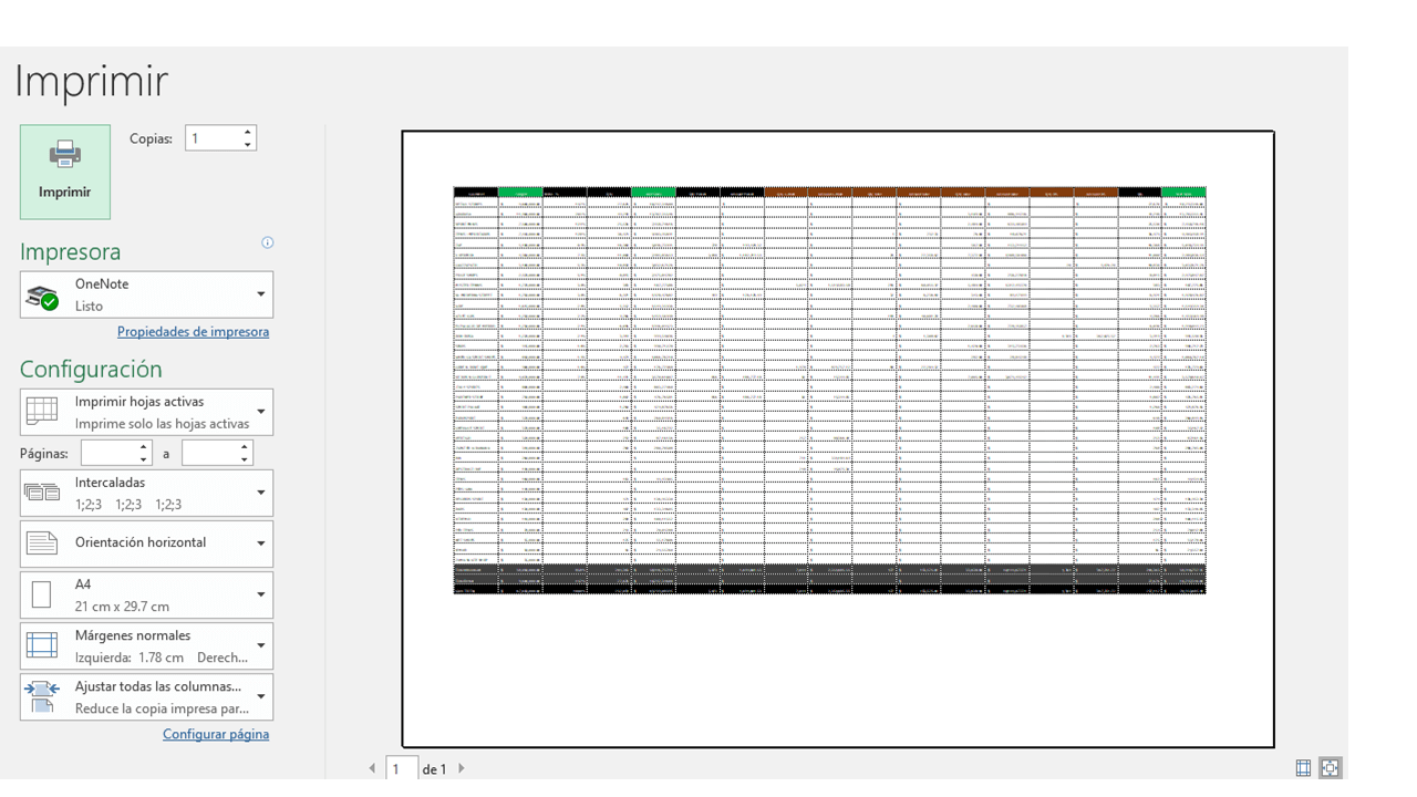 Imprimir desde Excel y Google Sheets