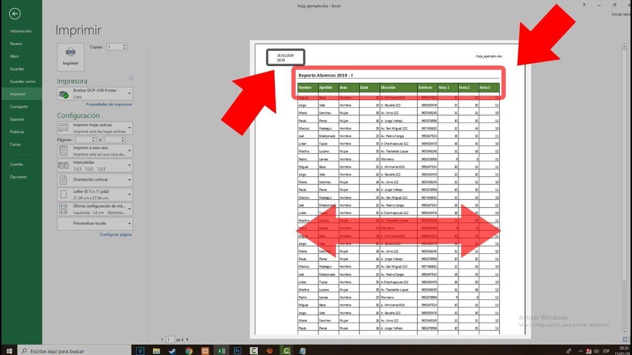 Consejos para imprimir hojas de cálculo de Excel