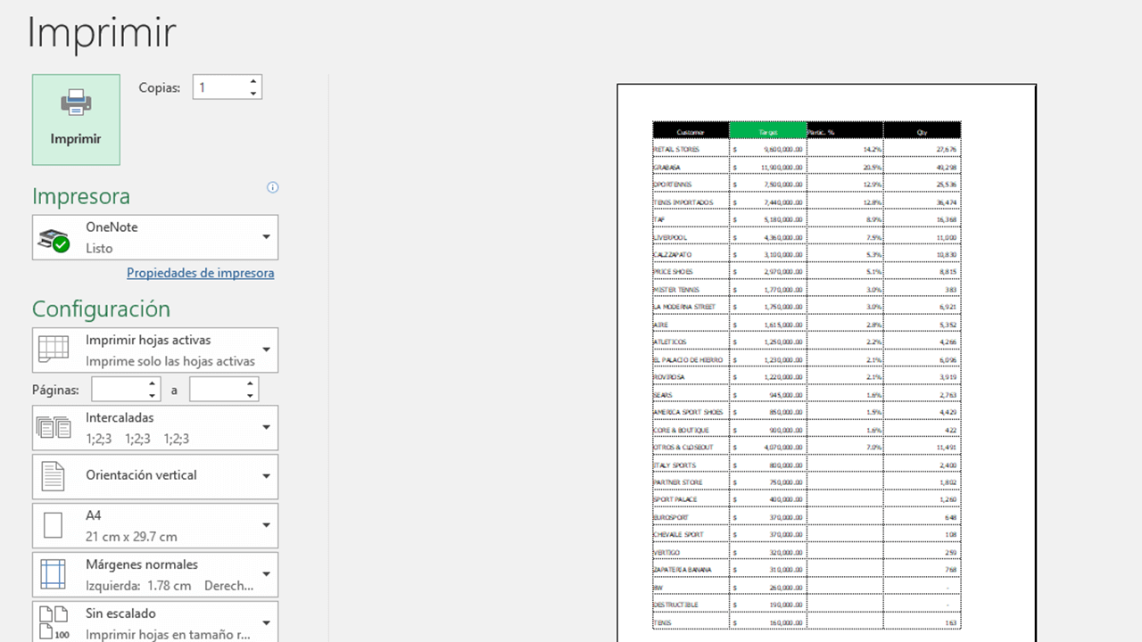 Ajustes de impresión en Excel