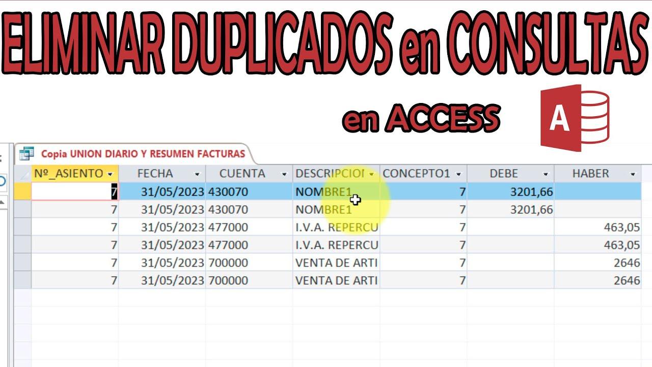 Imagen sobre duplicados en Access