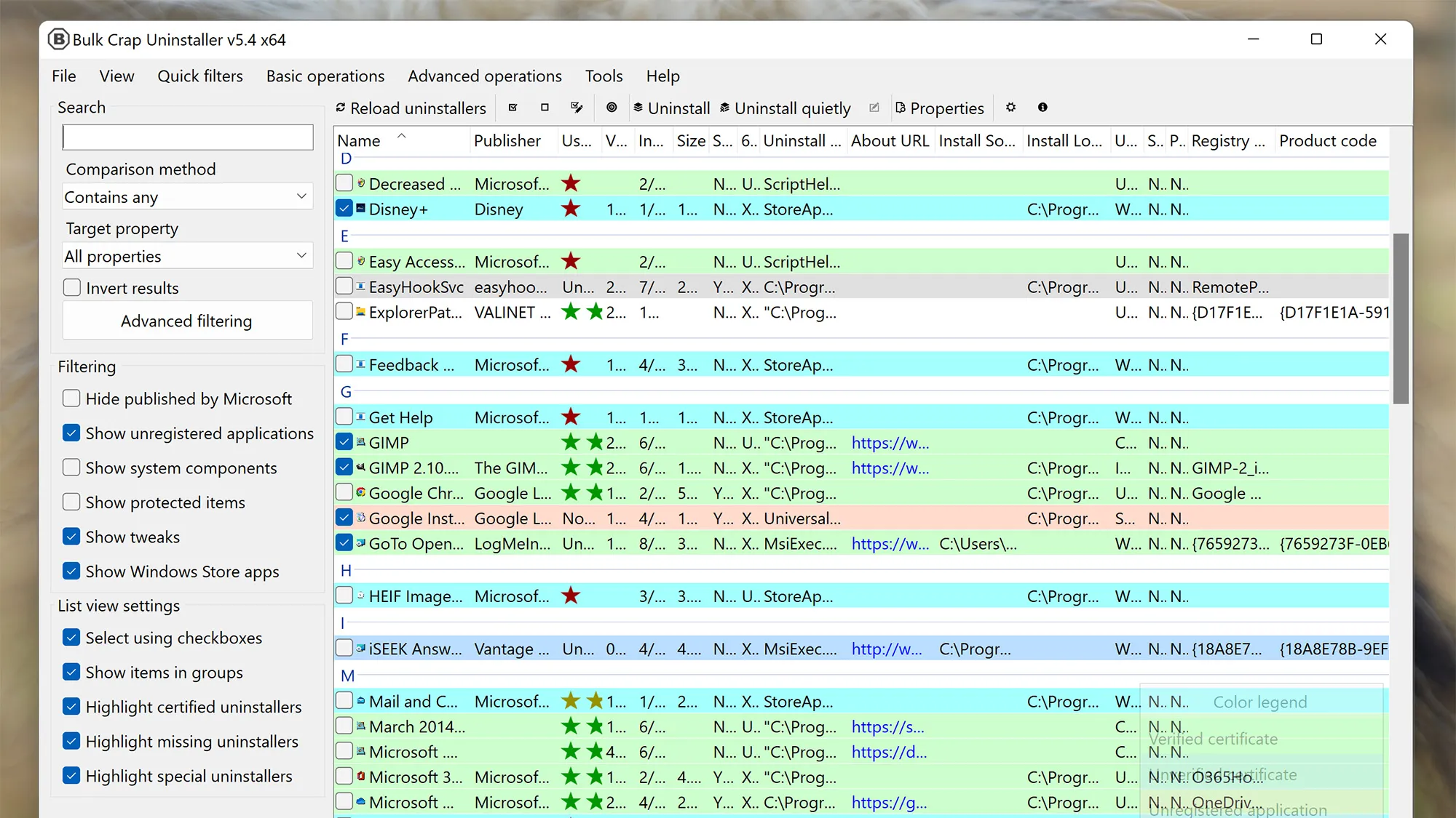 Bulk Crap Uninstaller