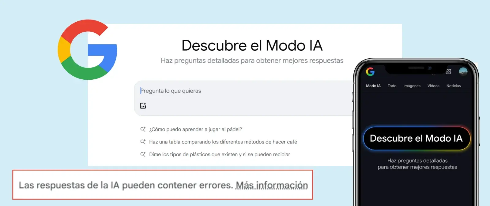 Modo IA de Google en la búsqueda