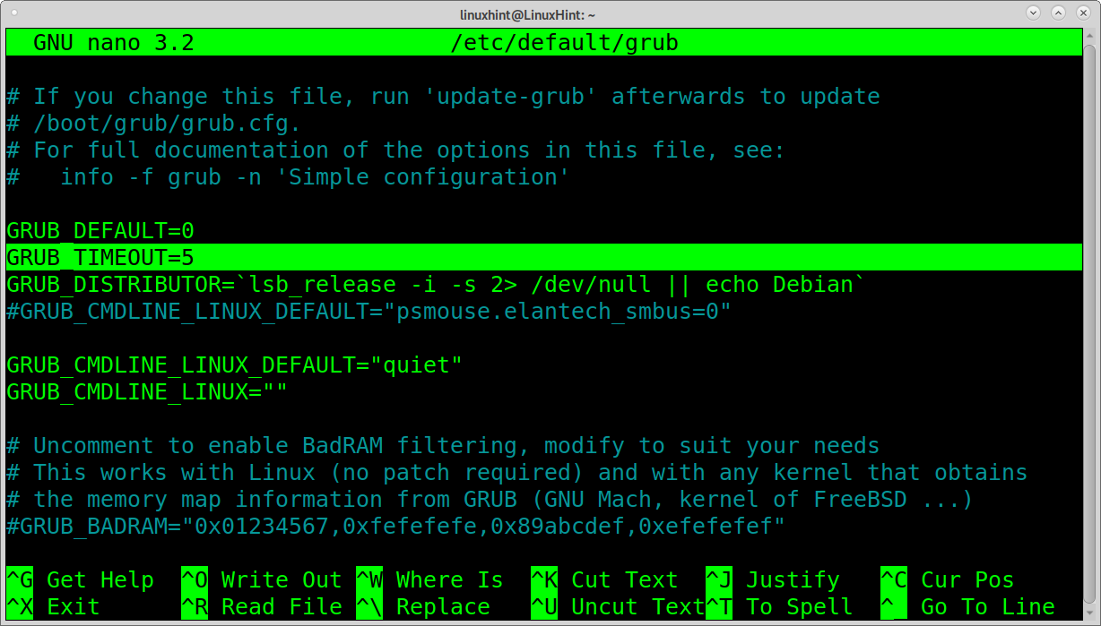 Grub Customizer opciones del menu