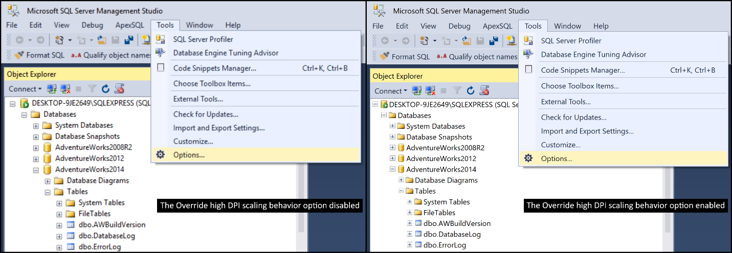 Ajustes HiDPI en Windows