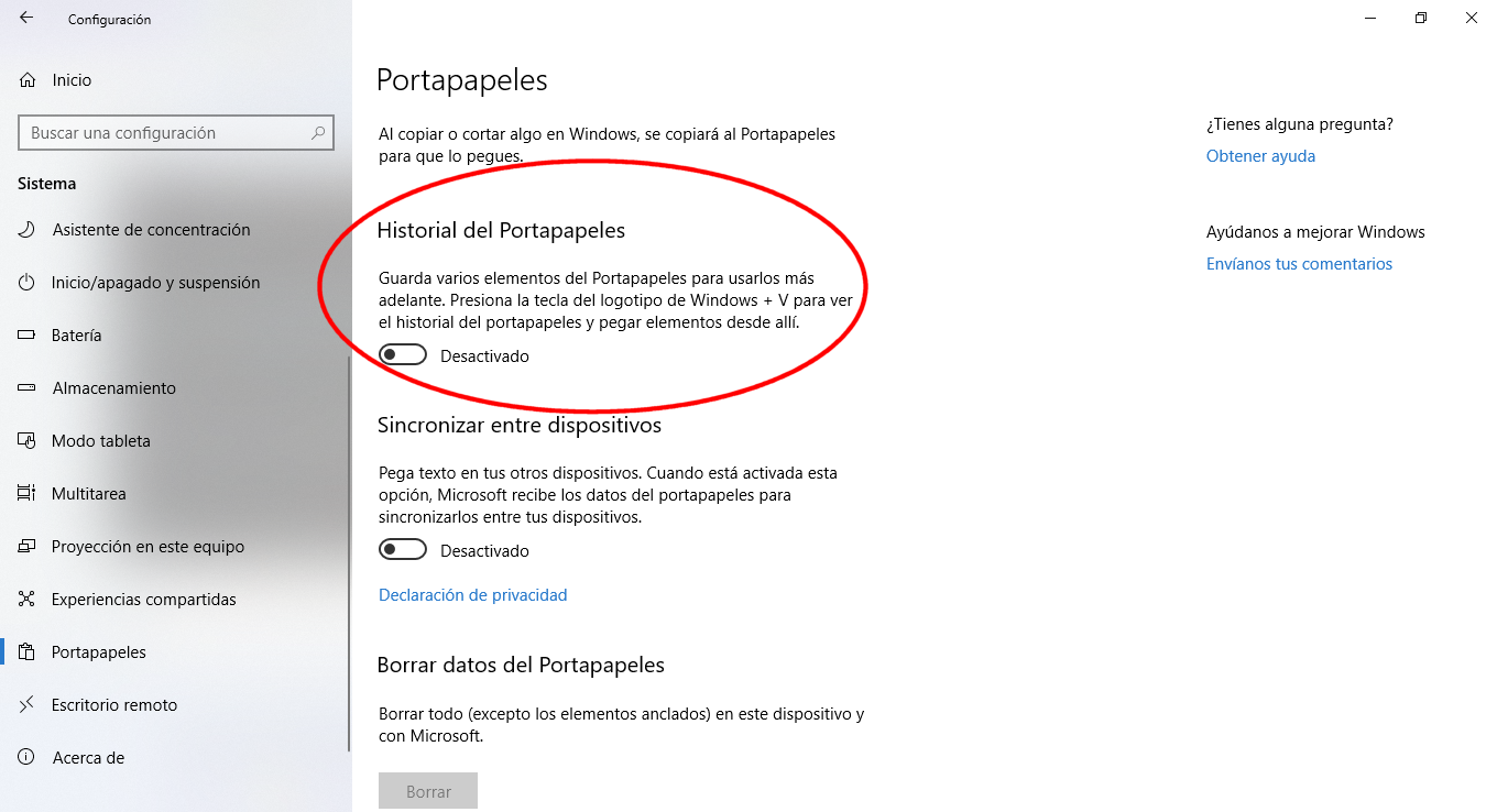 Problemas con el portapapeles de Windows