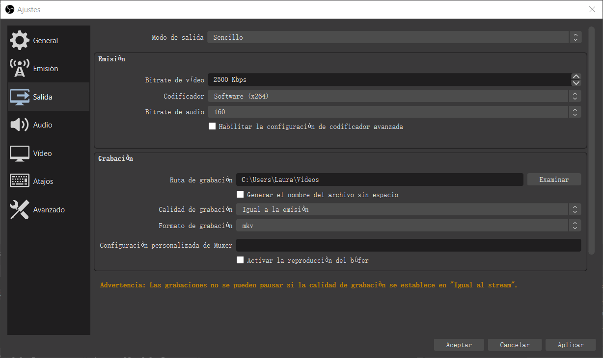Solucionar bloqueo de OBS al iniciar grabación Solucionar bloqueo de OBS al iniciar grabación