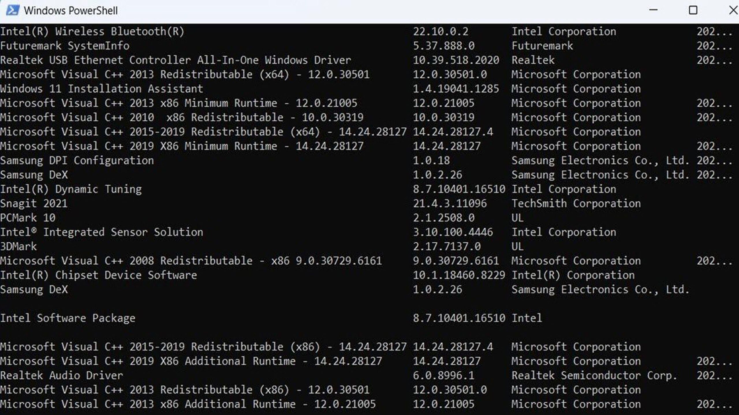 Lista de software instalado con PowerShell