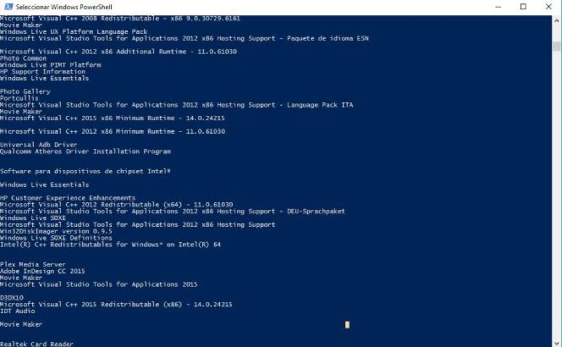 Exportar lista de programas con PowerShell
