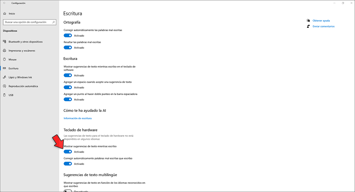 Cómo desactivar el texto predictivo en Windows