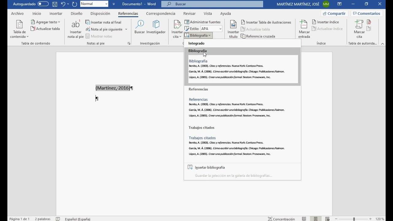 Referencias en estilos APA MLA Chicago en Word
