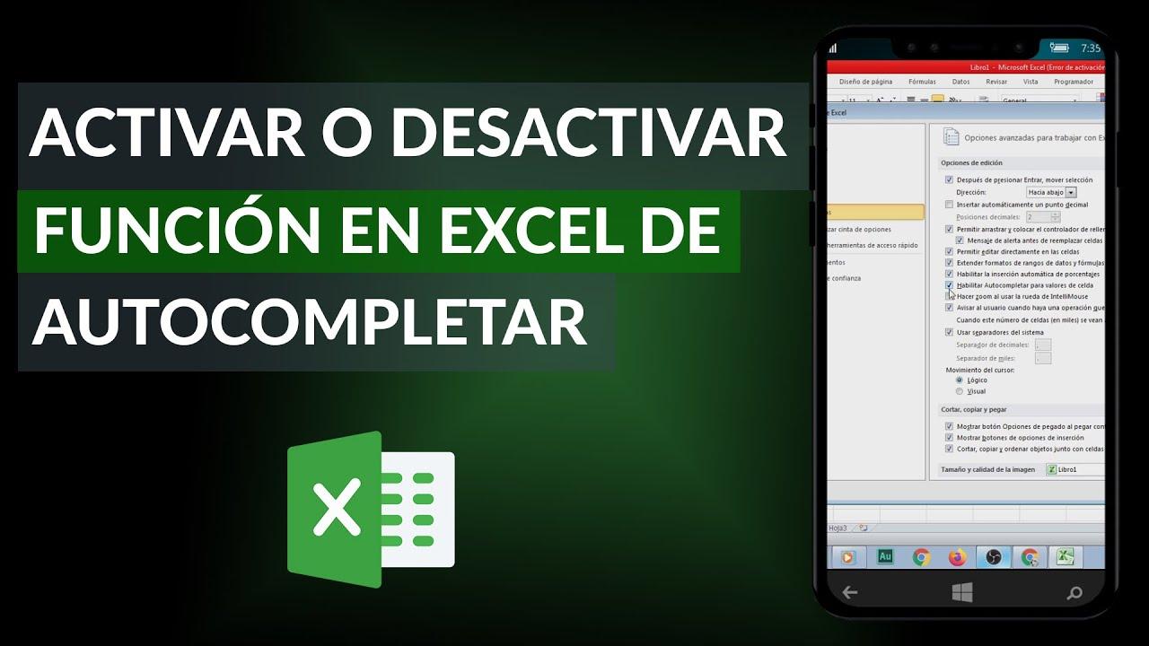 activar o desactivar el autocompletado en los programas de office