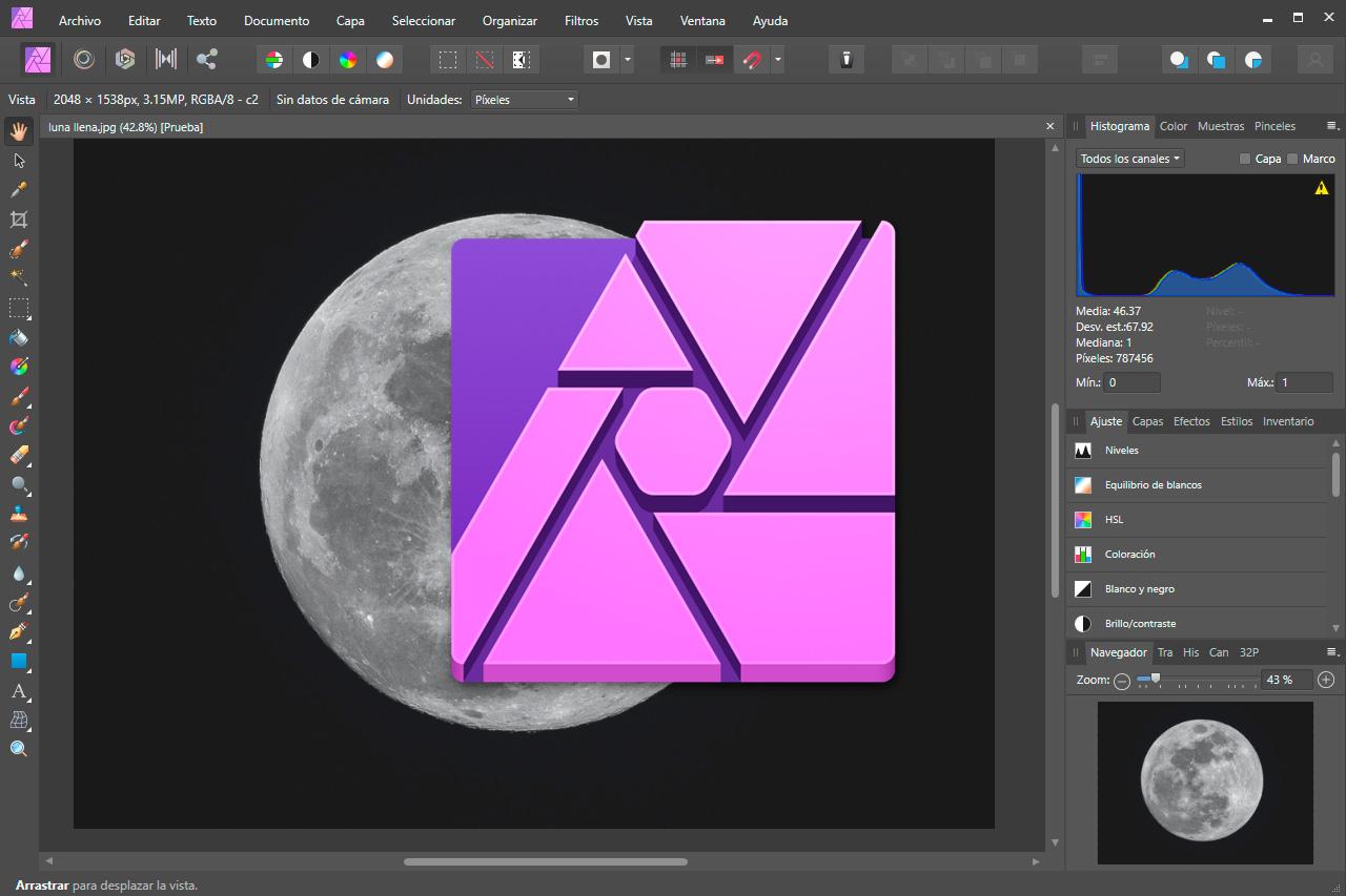 Edición de imágenes con Affinity como alternativa a Photoshop
