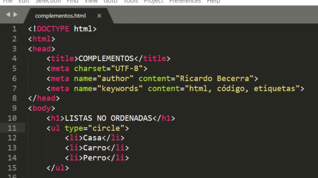 Lista numerada en HTML