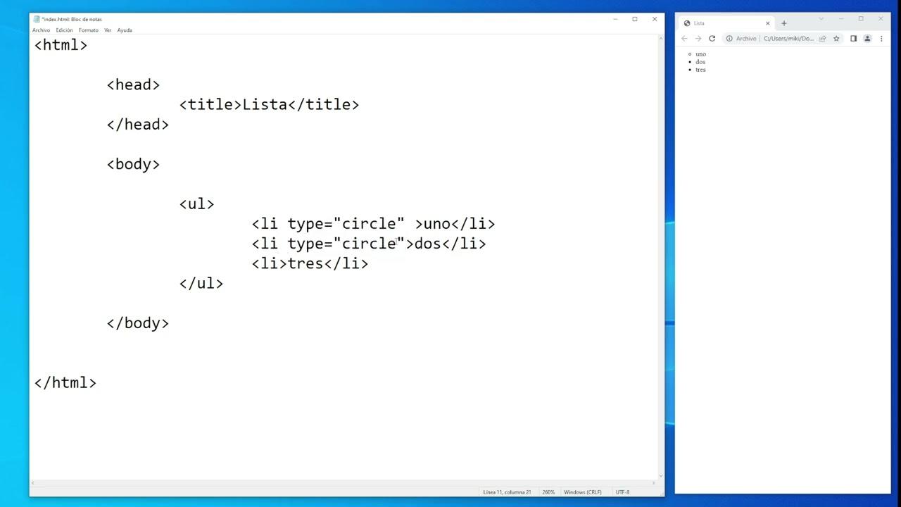 Atributos de listas HTML