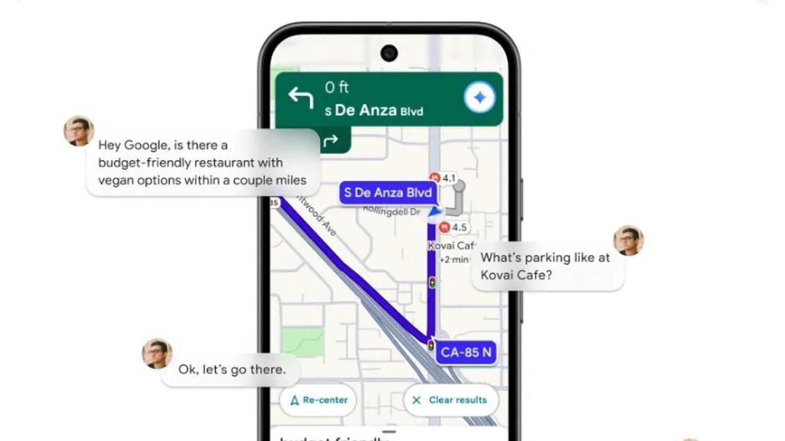 Navegación con puntos de referencia en Google Maps