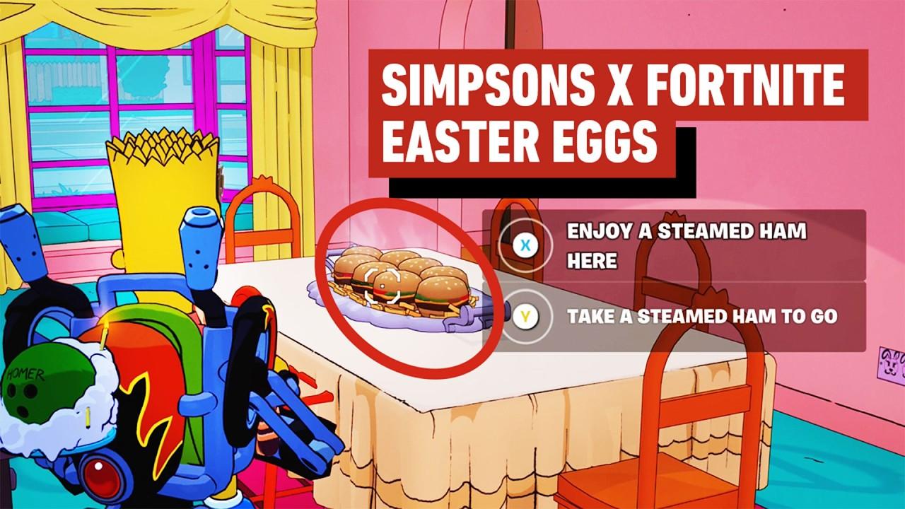 Easter eggs de Los Simpsons en Fortnite
