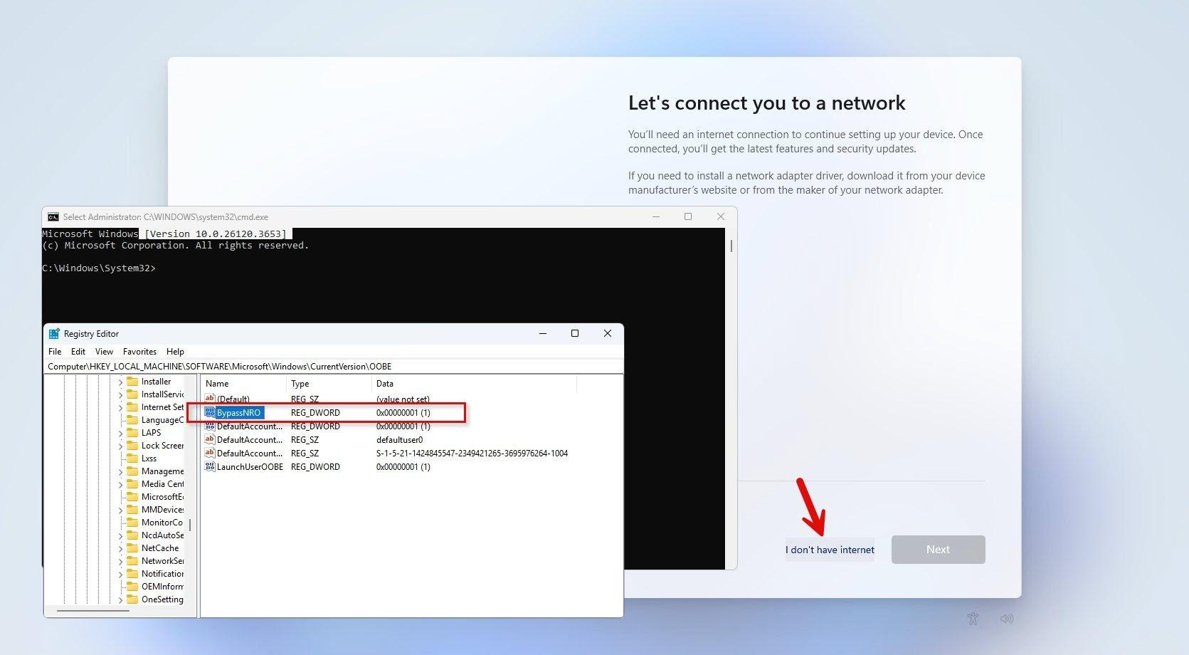 Cuenta local en Windows 11 sin conexión