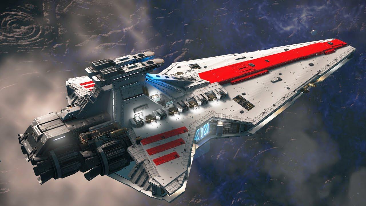 Nave tipo destructor imperial en No Man's Sky