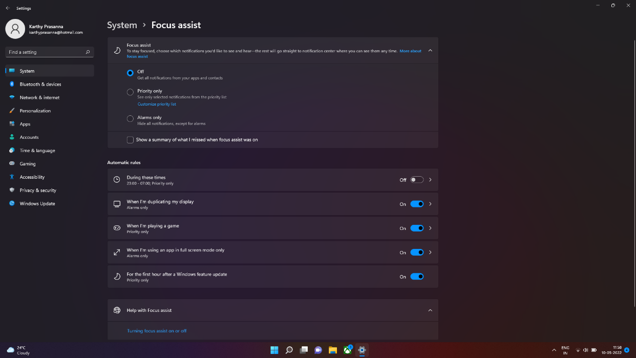 Modos de notificación en Windows