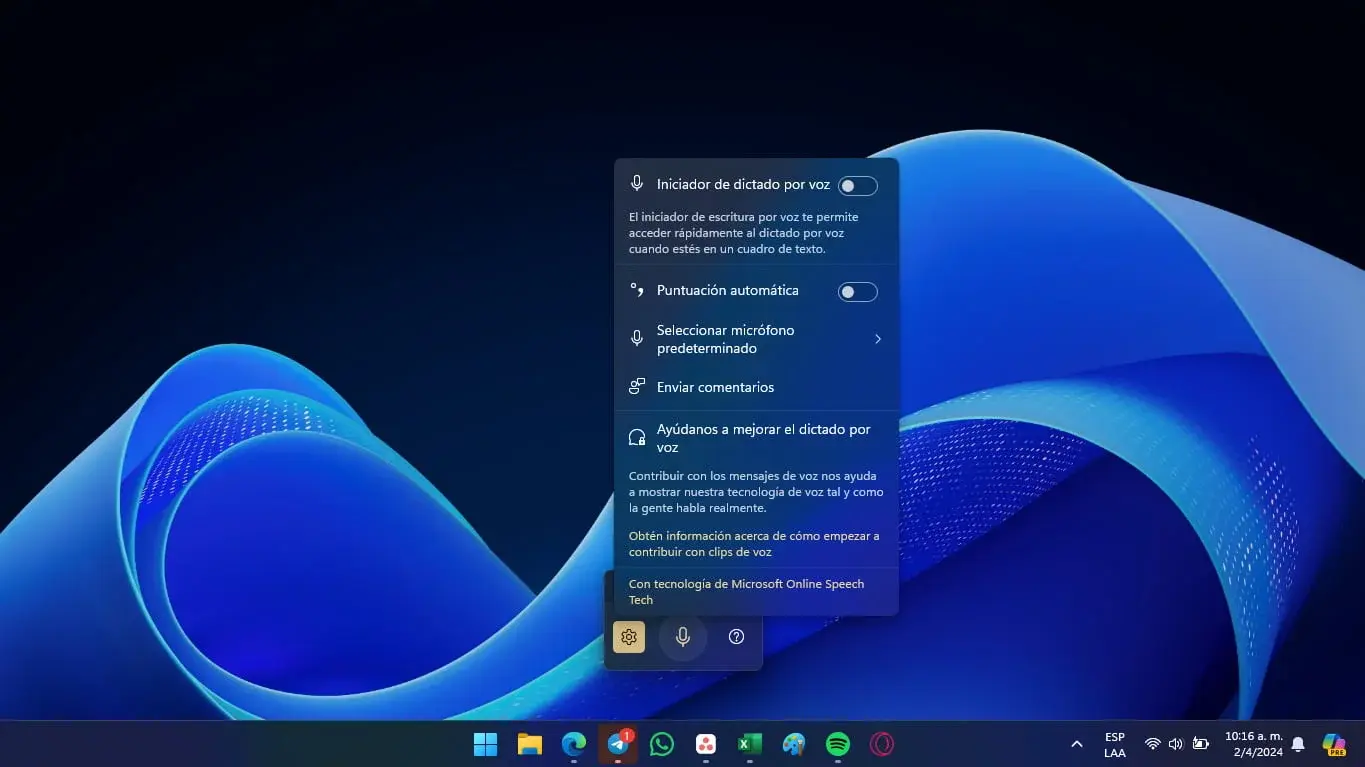 Opciones de reconocimiento de voz en Windows 11 Opciones de reconocimiento de voz en Windows 11