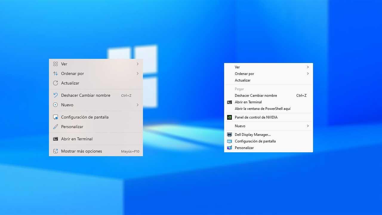 Escritorio limpio en Windows 11 con clic derecho Escritorio limpio en Windows 11 con clic derecho