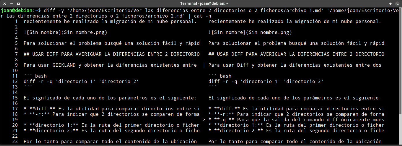 Comparar textos y directorios en Linux Herramientas para comparar textos en Linux