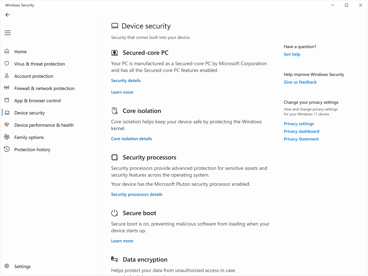 Configuración de Core Isolation y Memory Integrity en Windows Configuración de Core Isolation y Memory Integrity en Windows