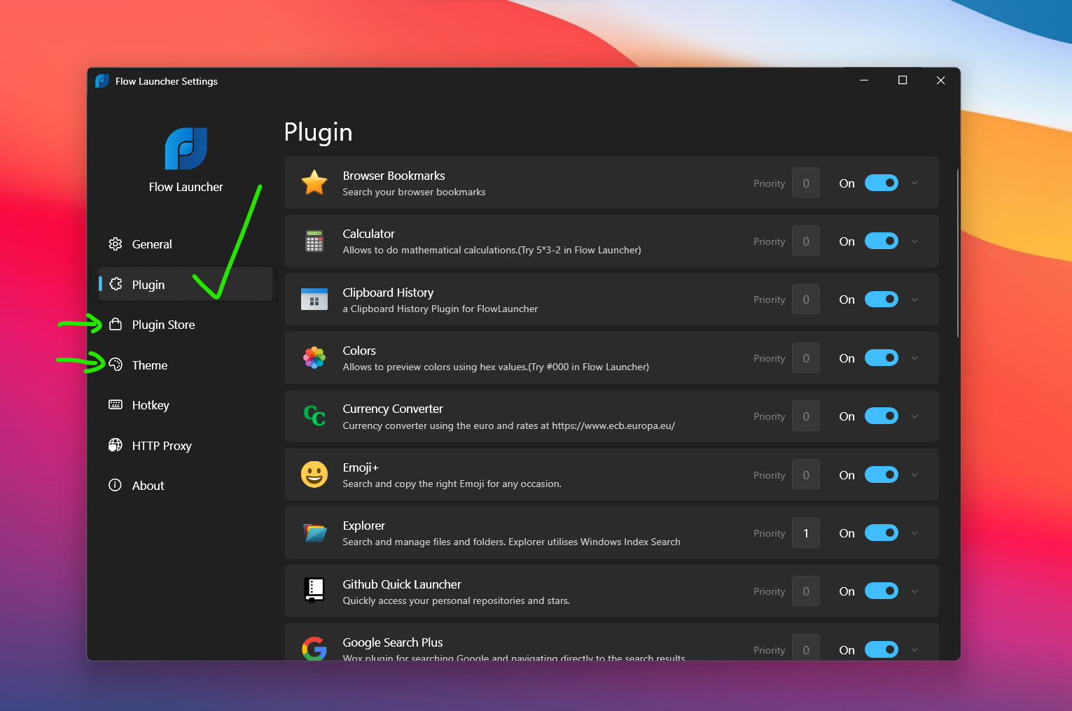 Barra de búsqueda de Flow Launcher en Windows