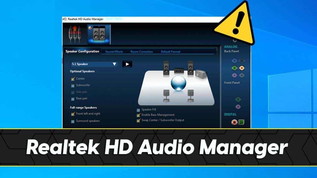 Configuraciones de sonido Realtek HD Audio Manager