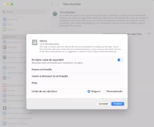 Hacer copias de seguridad usando Time Machine o instantáneas en macOS