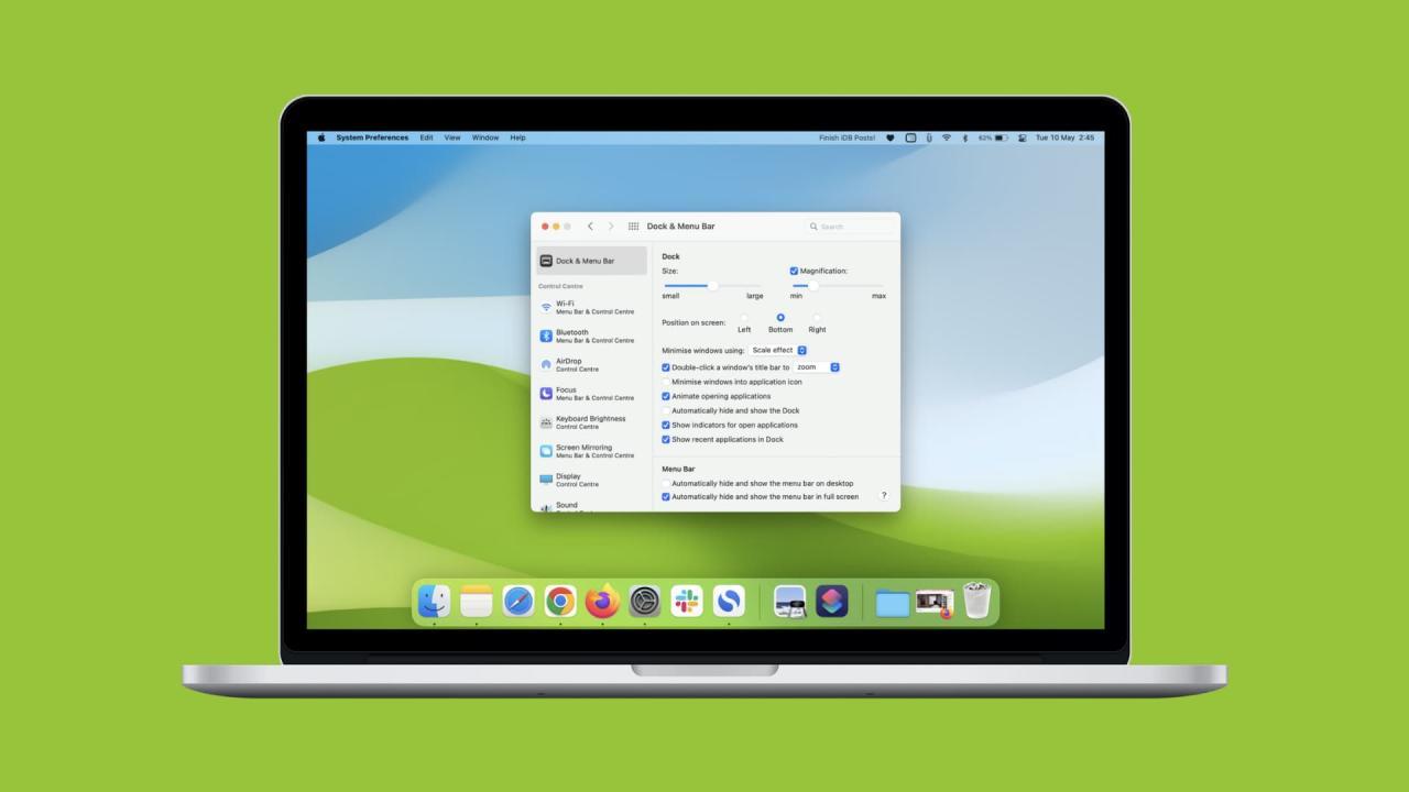 Personalizar el Dock y la barra de menús en macOS