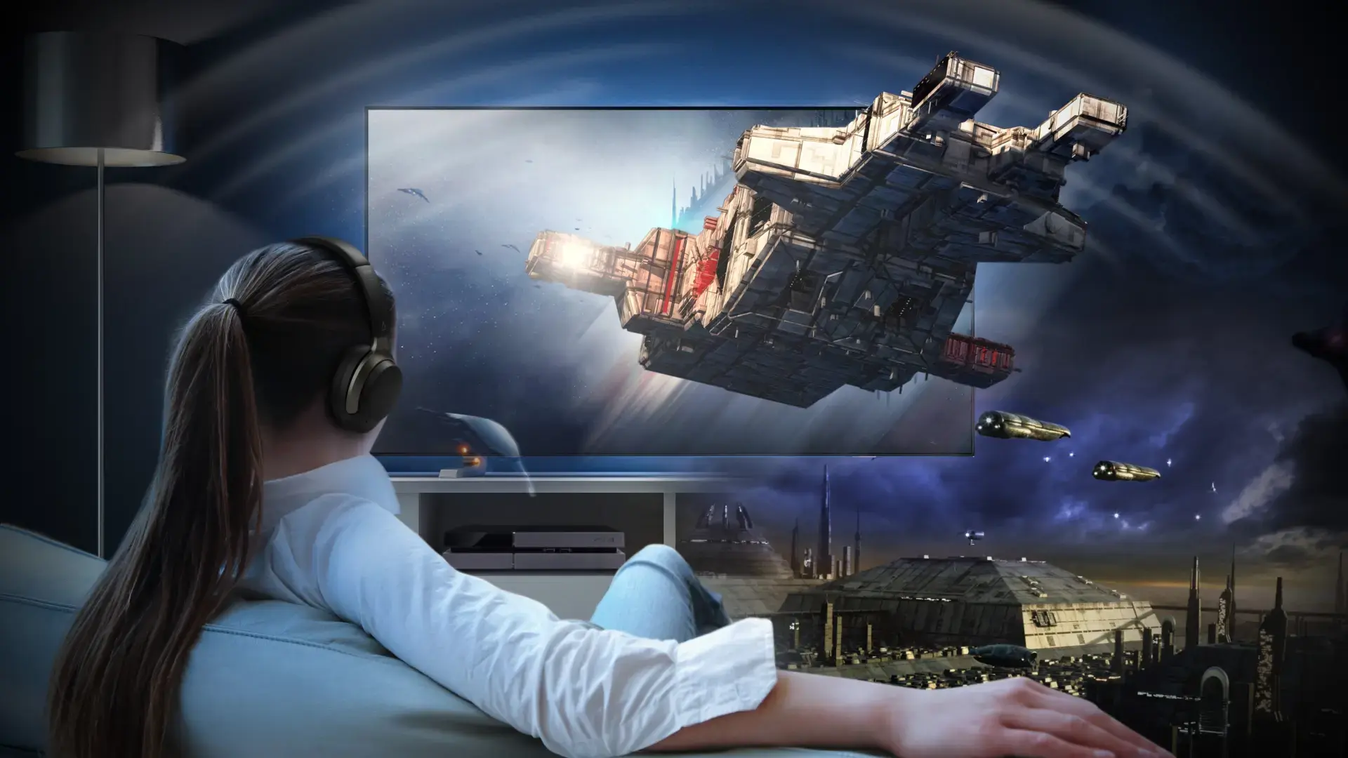 Tecnología Super X-Fi y sonido holográfico para auriculares Tecnología Super X-Fi y sonido holográfico para auriculares