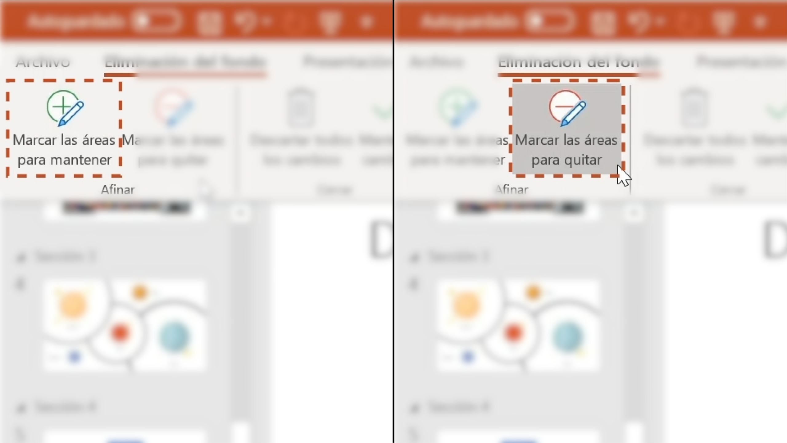 Herramienta eliminar fondo en PowerPoint