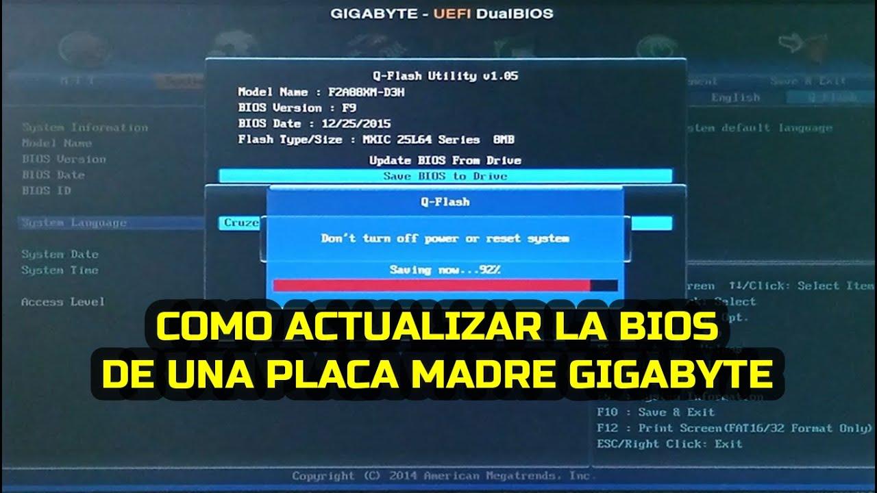 Interfaz UEFI de placa base Gigabyte