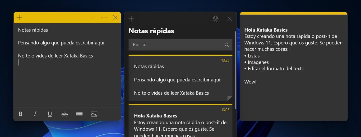 cambiar fuente, tamaño y estilo en notas rápidas de windows