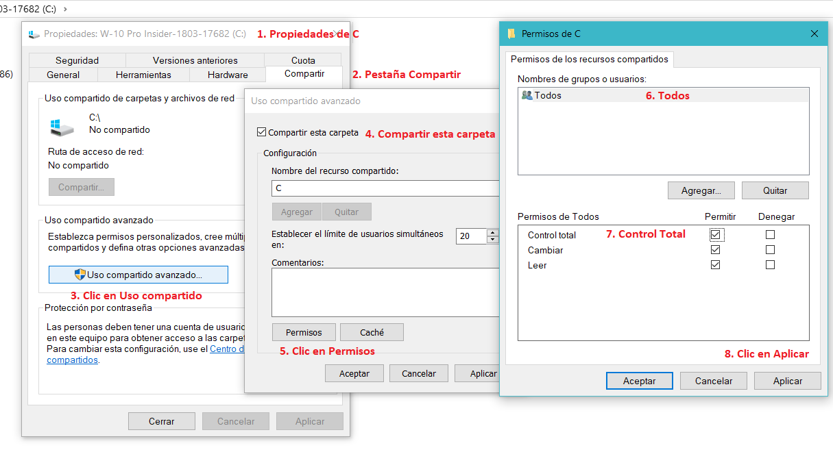 Conceptos de uso compartido en Windows 11