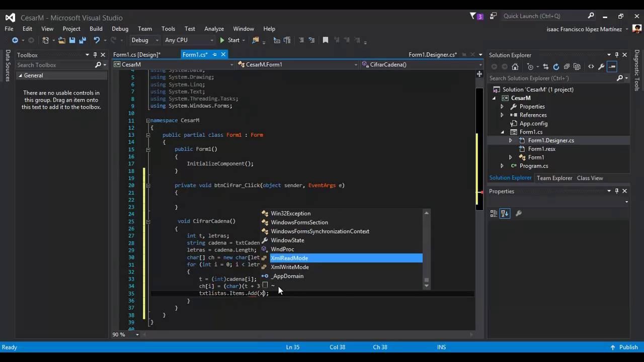 Codigo en C para cifrado Cesar
