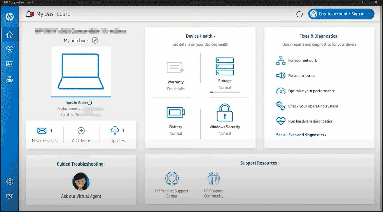 HP Support Assistant en Windows 11