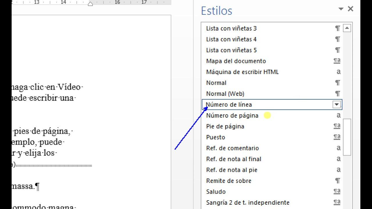 Modificar número de página en Word