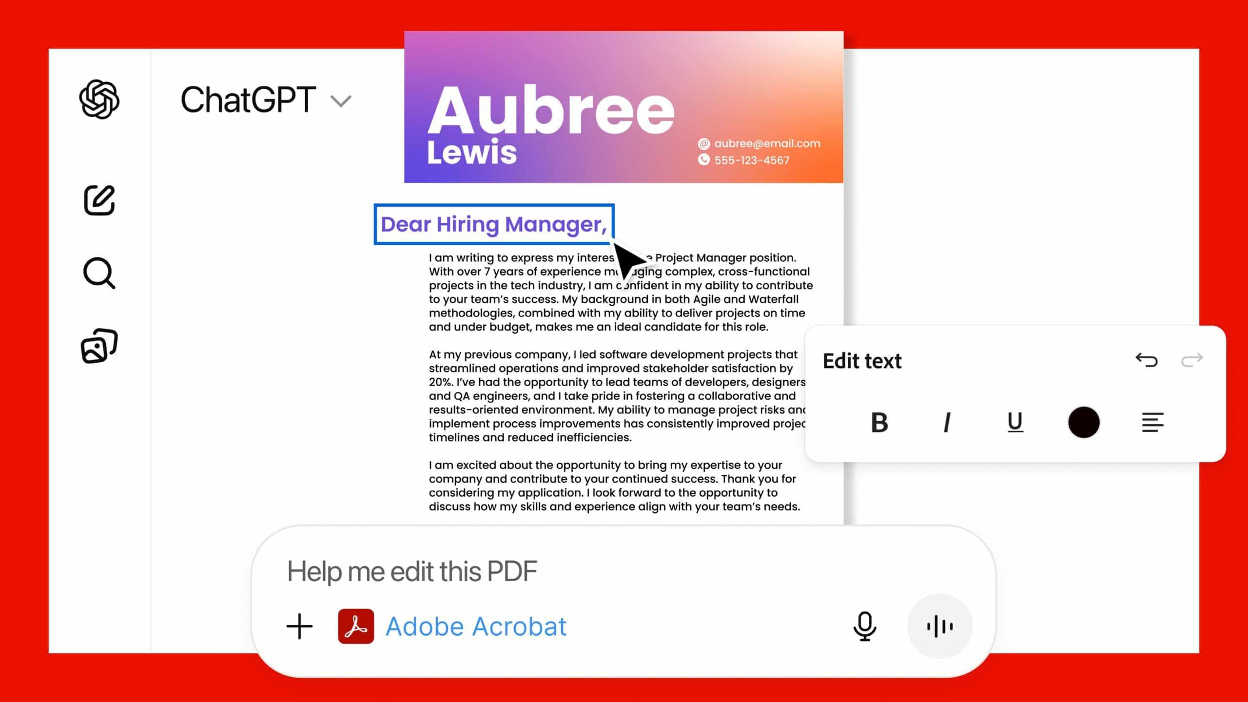 Integración de Adobe y ChatGPT