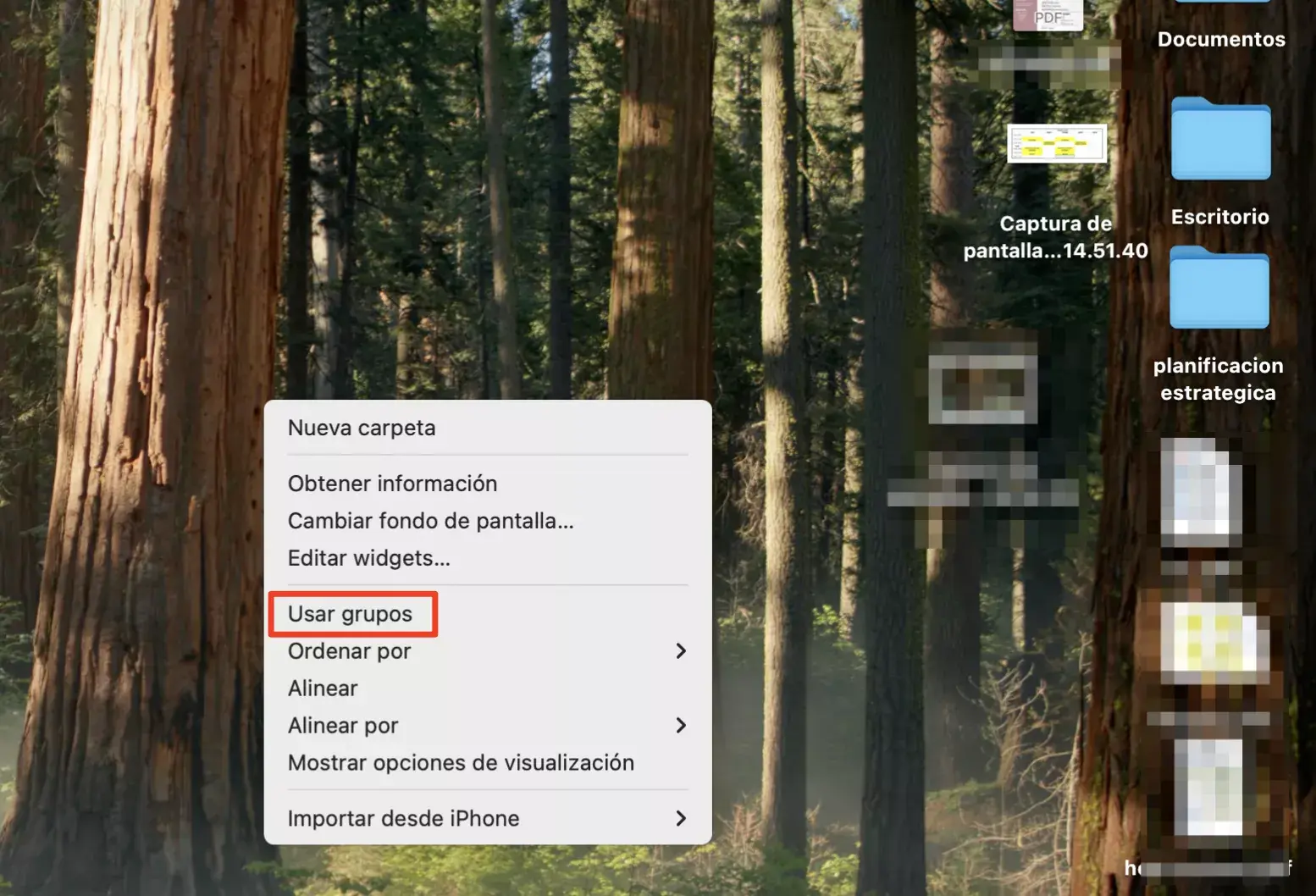 Pilas activadas en el escritorio de un Mac Pilas activadas en el escritorio de un Mac