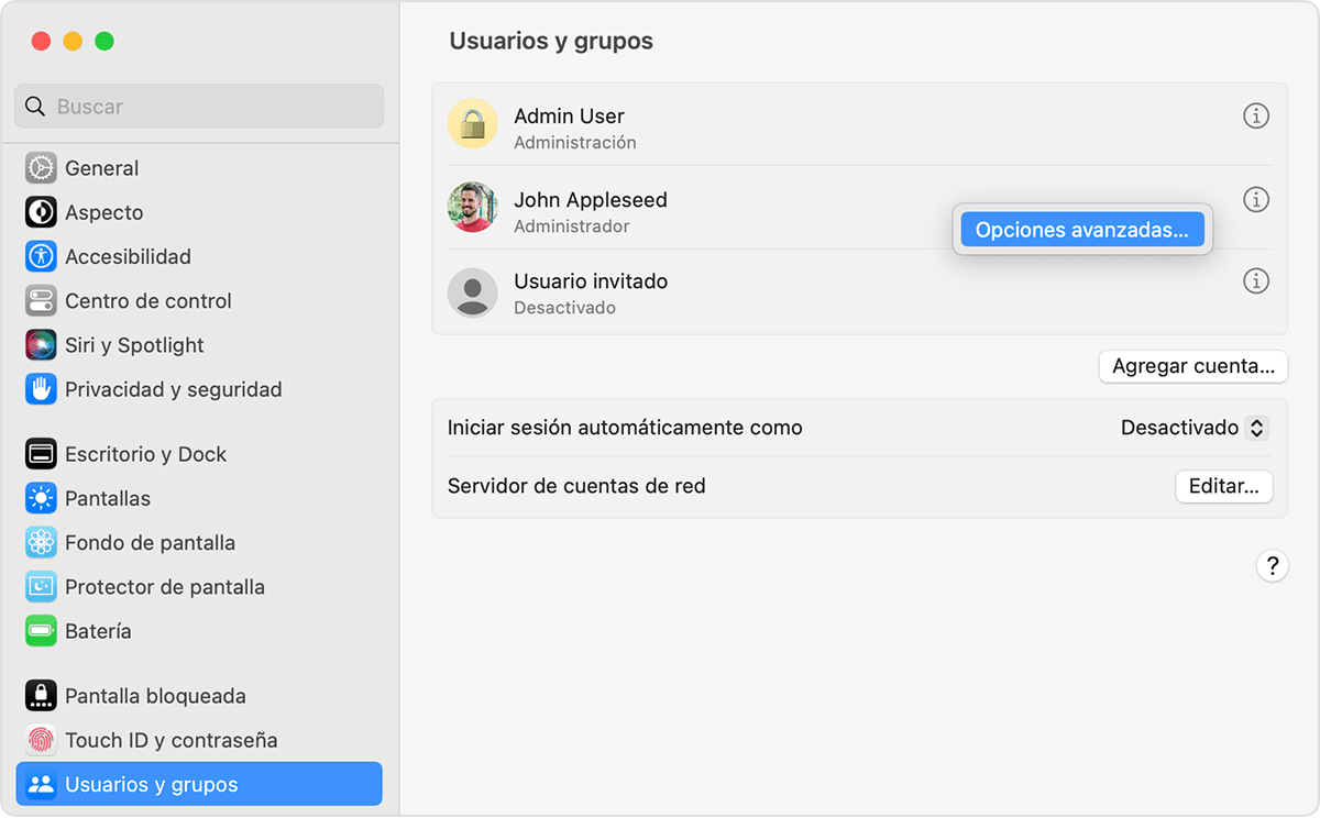 Archivos agrupados por tipo en macOS