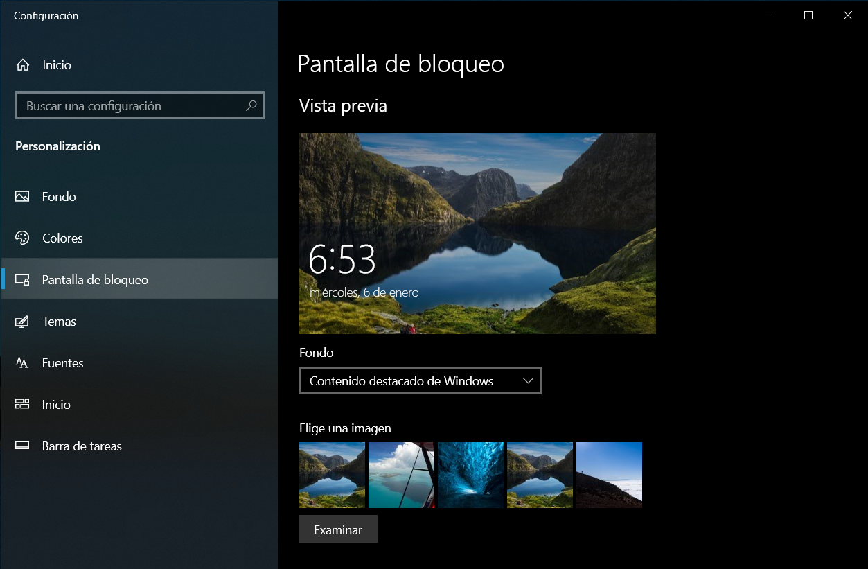 Contenido destacado en escritorio Windows 11