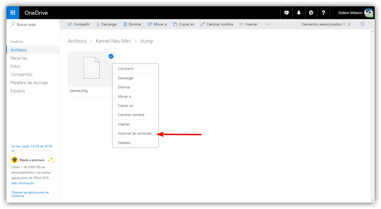 Versiones de registros en SharePoint y OneDrive