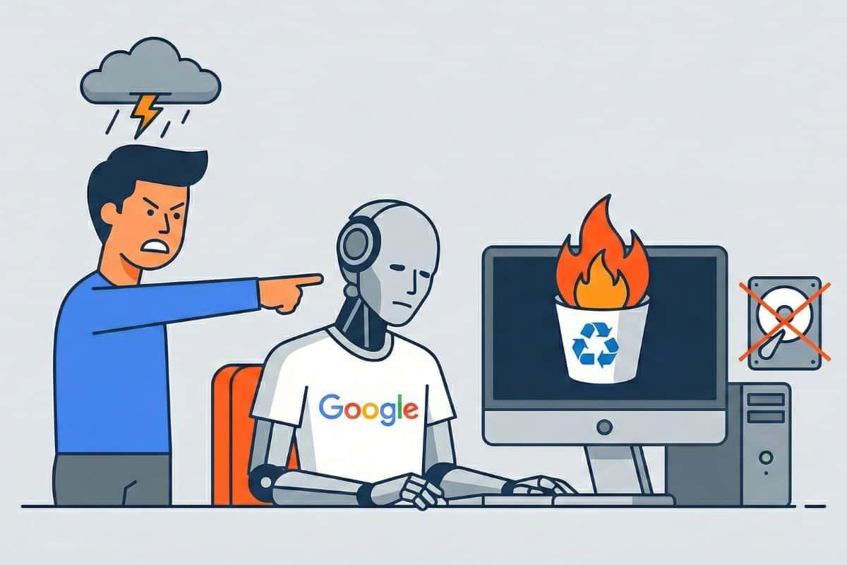 Error crítico de IA borrando disco duro